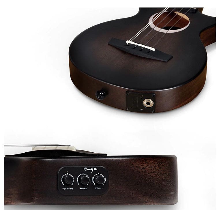 Enya Moon - Taimane Signature Black Electro-Acoustic Tenor Ukulele