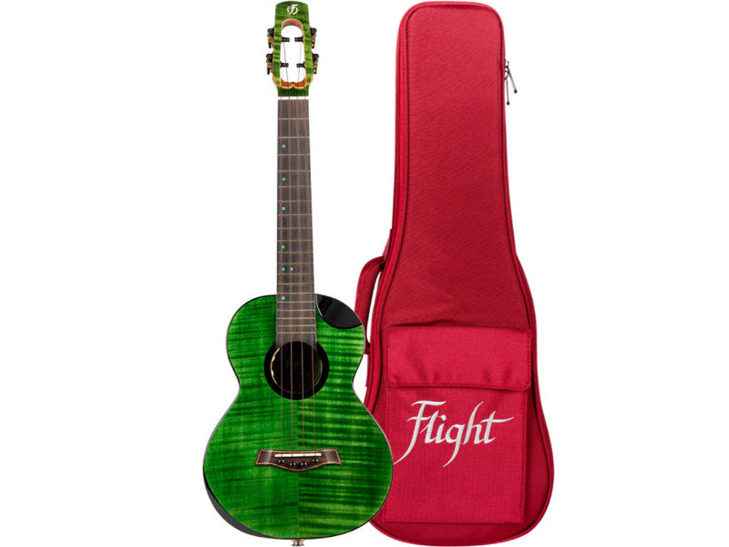 Flight Comet Tenor All Solid Electro Ukulele - Green Ukulele
