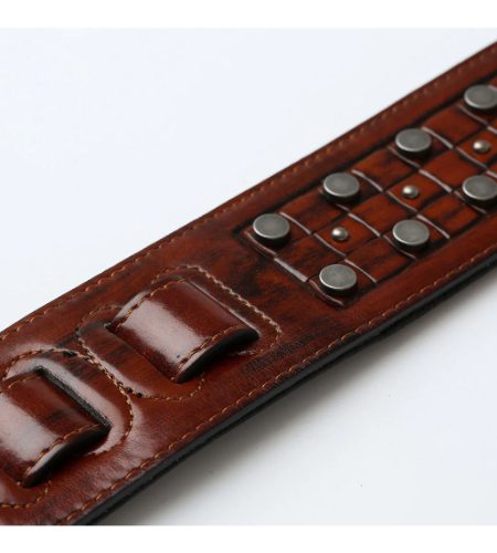 ISUZI DLX21-2 Light Brown Garment Leather Guitar Strap