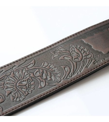 ISUZI LIF05 Dark Brown Leather Guitar Strap