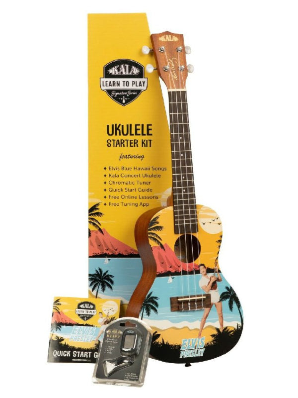 KALA KALA-LTP-C-EBH LEARN TO PLAY ELVIS BLUE HAWAII CONCERT UKULELE STARTER KIT