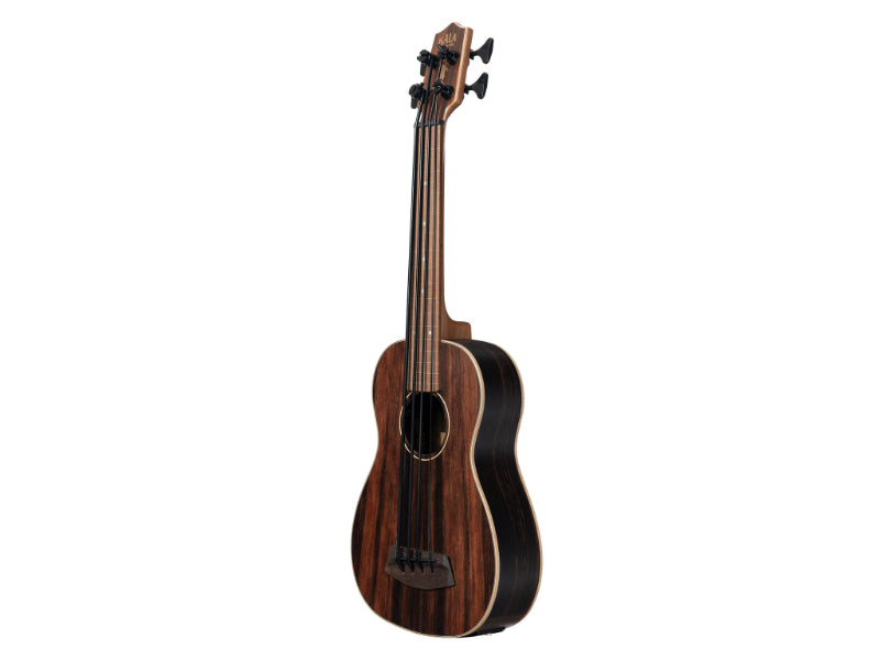 Kala UBASS-EBY-FL Striped Ebony Acoustic-Electric Fretless U•BASS® Rosewood Update Ukulele