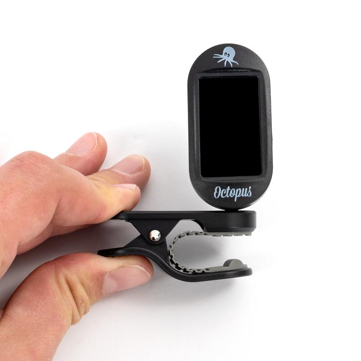 Octopus Clip-on Tuner with LCD screen clipping