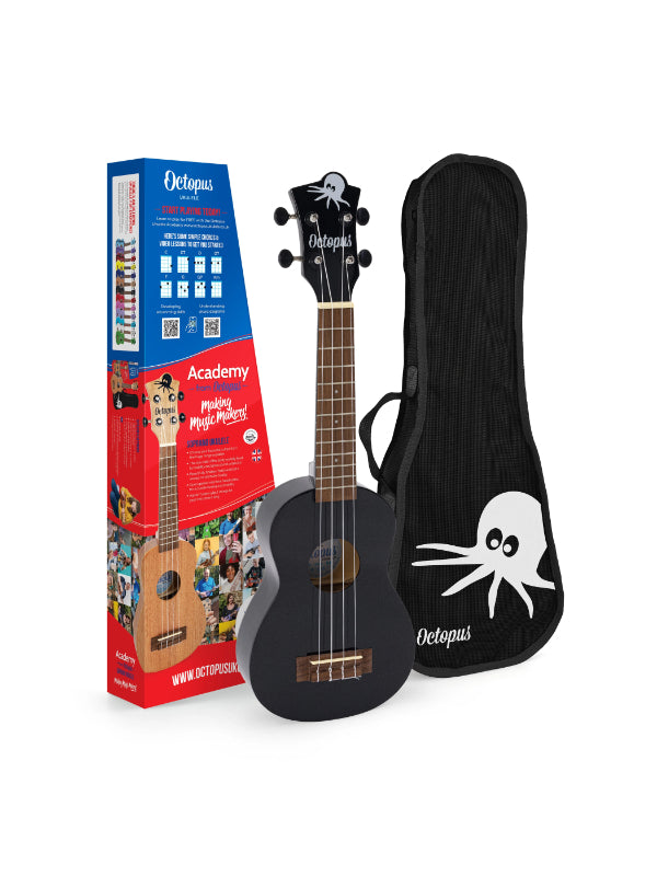 Octopus Academy Soprano Ukulele 12-pack ~ Black