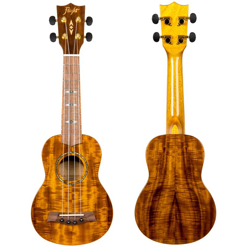 Flight DUS445 Soprano Acacia Ukulele With Bag