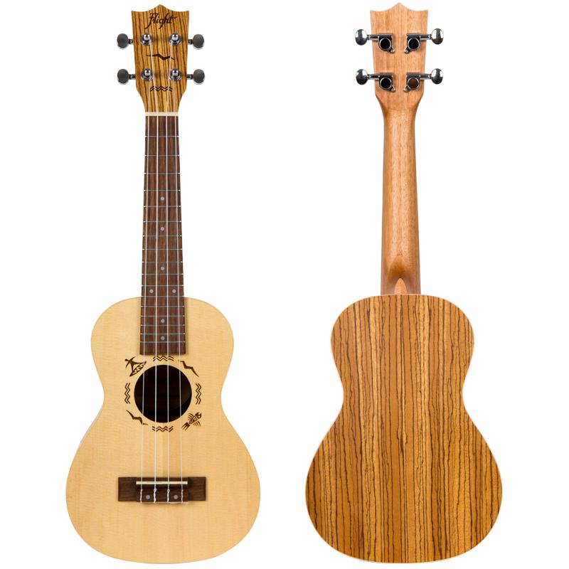 Flight DUC525 Concert Solid Top Ukulele Zebrawood