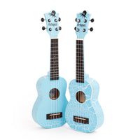 Octopus Academy soprano ukulele ~ Crackle light blue & white crackle