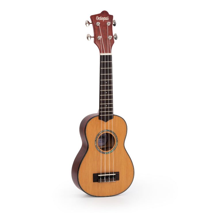 Octopus Flamed maple with solid cedar top soprano ukulele