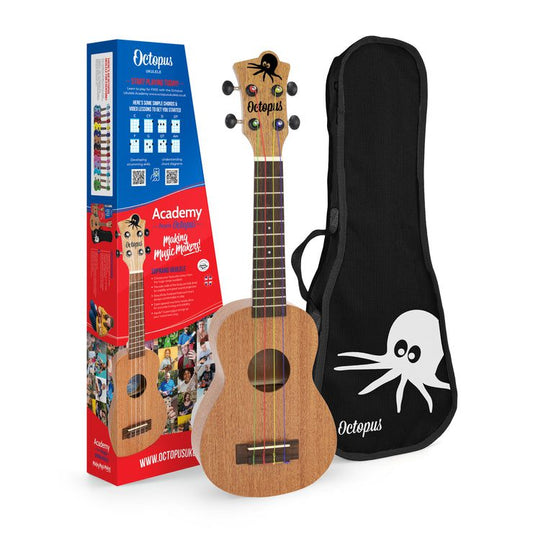 Octopus Academy soprano ukulele - colour strings