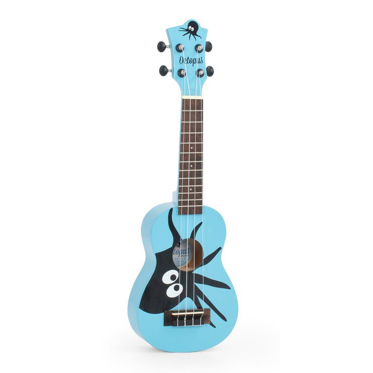 Octopus Academy graphic soprano ukulele ~ Blue with Octopus