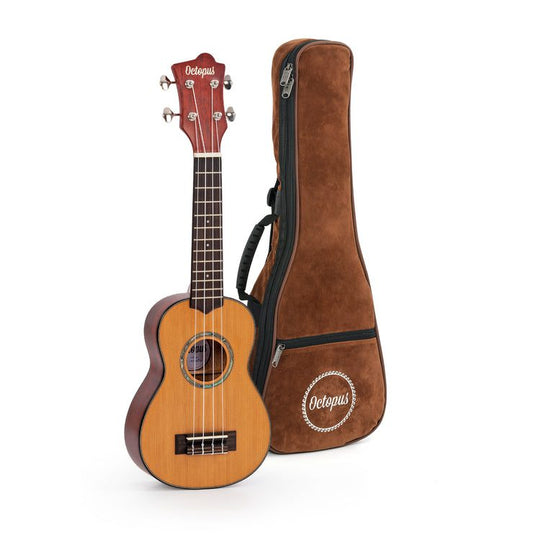 Octopus Flamed maple with solid cedar top soprano ukulele