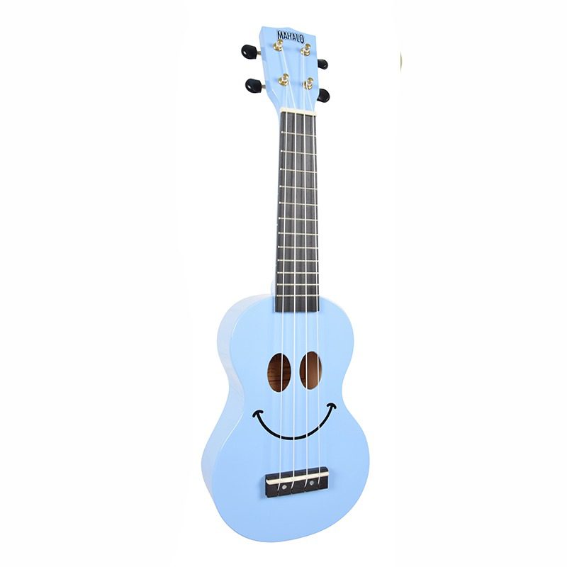 Mahalo Soprano Ukulele Art Design Smile Light Blue