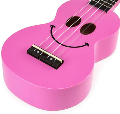 Mahalo Soprano Ukulele Art Design Smile Pink With Bag