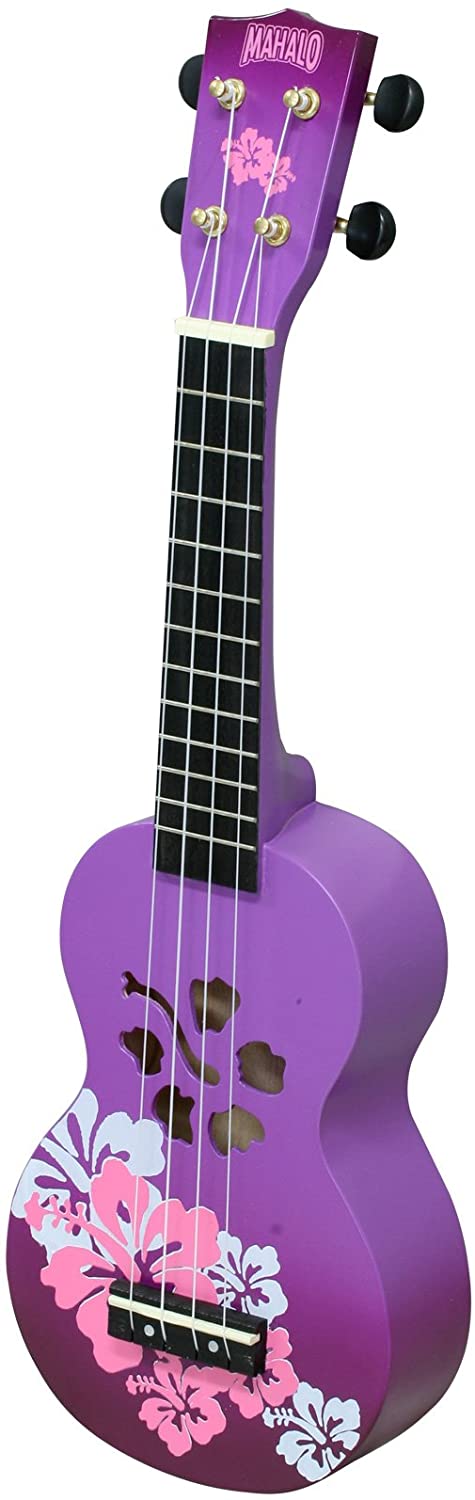 Mahalo Soprano Ukulele Hibiscus Purple