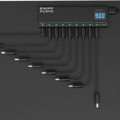 Swiff P200 Adjustable Guitar Pedal Power Supply Station 8 Isolated DC Outputs 1 USB Output