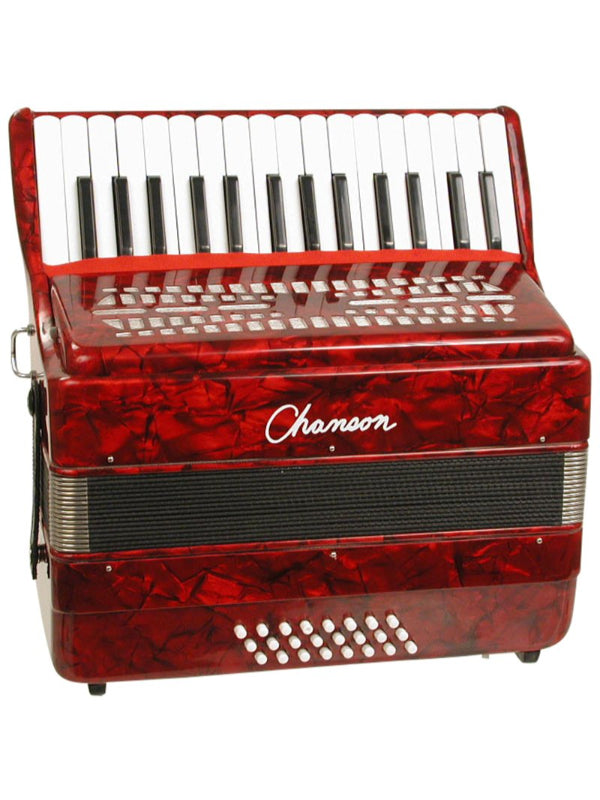 Chanson accordion 24 bass red (7157)