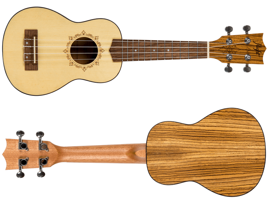 Flight DUS320 Soprano Ukulele - Zebrawood B&S (With Bag)