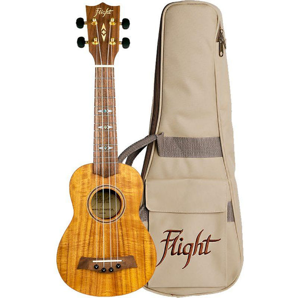 Flight DUS440 Soprano Acacia Ukulele With Bag