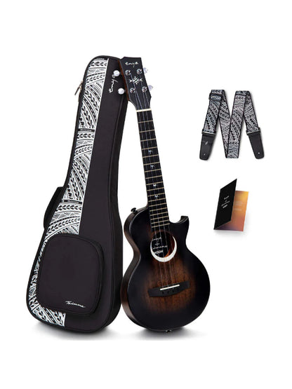 Enya Moon - Taimane Signature Black Electro-Acoustic Tenor Ukulele