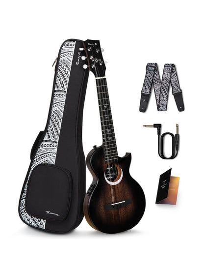 Enya Moon 5-String - Taimane Signature Black Electro-Acoustic Tenor Ukulele