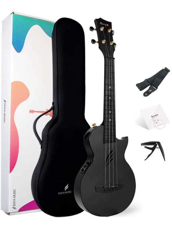 Enya Nova U Carbon Black Ukulele with EQ