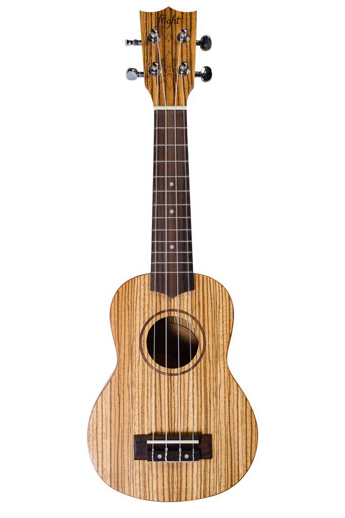 Flight DUS322 Soprano Ukulele Zebrawood With Bag