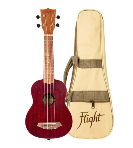 Flight Gemstone NUS380 Soprano Ukulele Coral With Bag