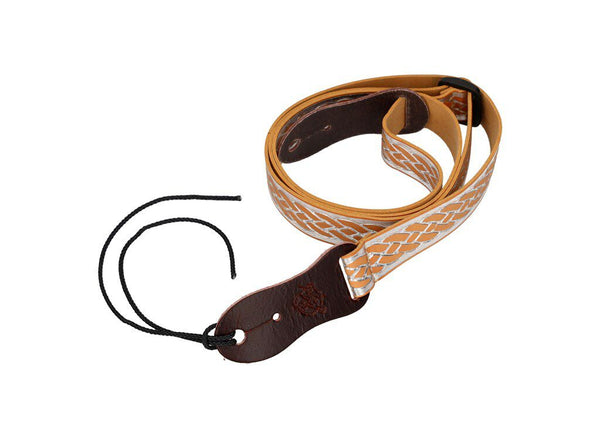 Flight S46 Nubuck Ukulele Strap - Tan/Silver
