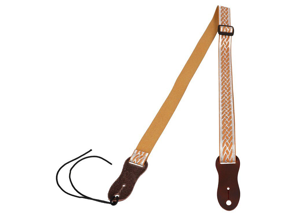 FLIGHT S46 NUBUCK UKULELE STRAP - TAN/SILVER