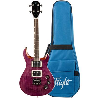 Flight Vanguard Tenor Electric Ukulele - Trans Purple