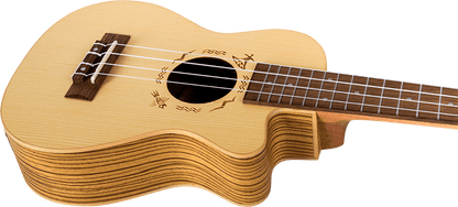 Flight DUC328CEQ Electro Concert Ukulele - Zeb