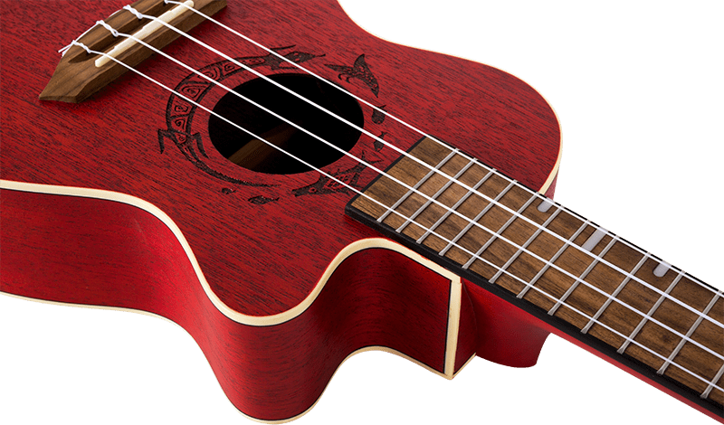 Flight Gemstone DUC380 ELECRO CONCERT Ukulele Coral