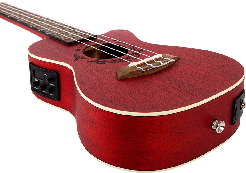 Flight Gemstone DUC380 ELECRO CONCERT Ukulele Coral