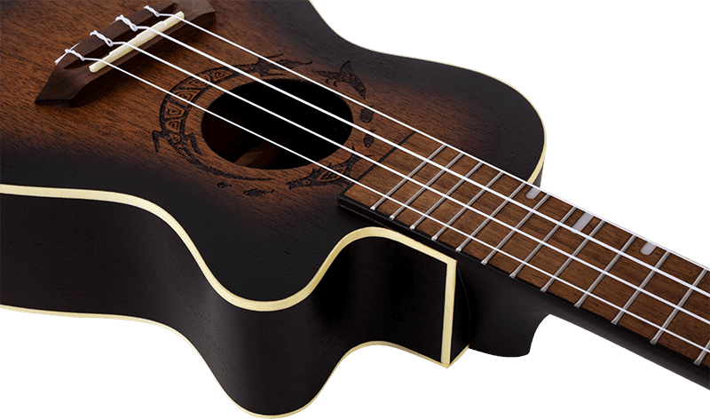 Flight Gemstone DUC380 ELECRO CONCERT Ukulele Amber