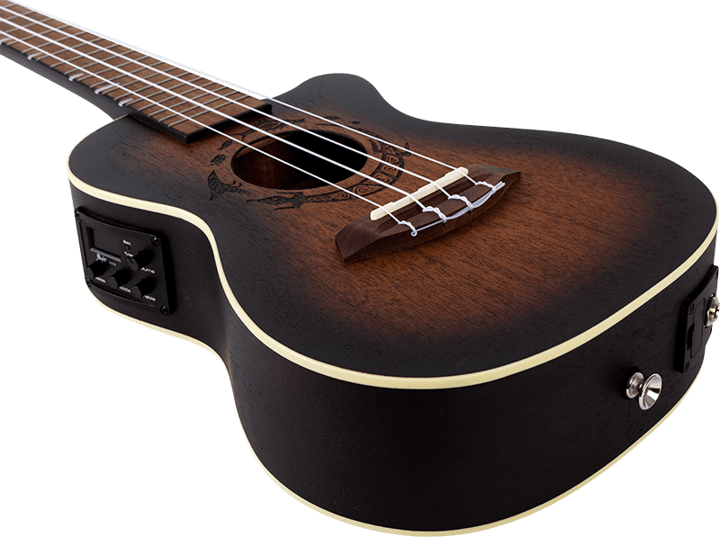 Flight Gemstone DUC380 ELECRO CONCERT Ukulele Amber