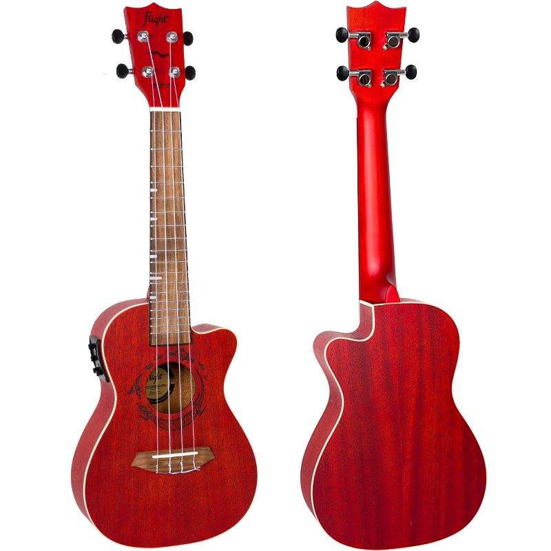 Flight Gemstone DUC380 ELECRO CONCERT Ukulele Coral