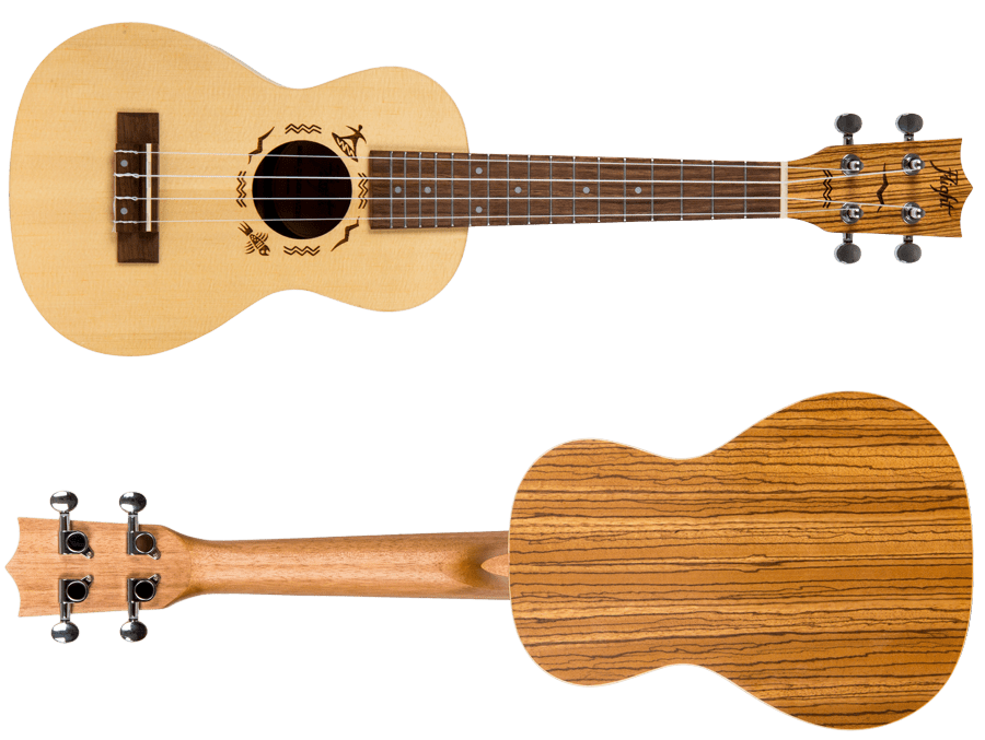 Flight DUC525 Concert Solid Top Ukulele Zebrawood