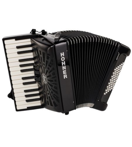 Hohner A1652 BRAVO LINE FACELIFT 11-48 BASS Black C/W Gig Bag