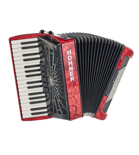Hohner A1663 BRAVO LINE FACELIFT 111 -72 BASS Red C/W Gig Bag