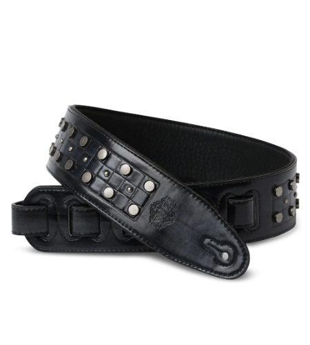 ISUZI DLX21-5 Black Garment Leather Guitar Strap