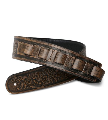 ISUZI LIF03 Tan Leather guitar strap