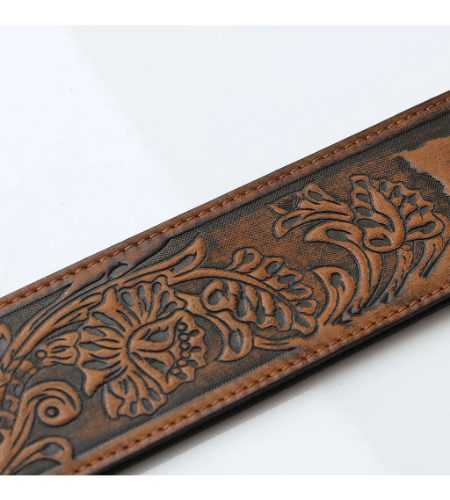 ISUZI LIF06 Light Brown Leather guitar strap