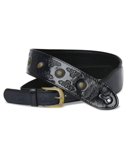 ISUZI VPB20-6 Black Leather Guitar Strap