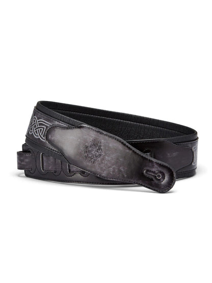 ISUZI CK01 Black Celtic Knott Leather Guitar Strap