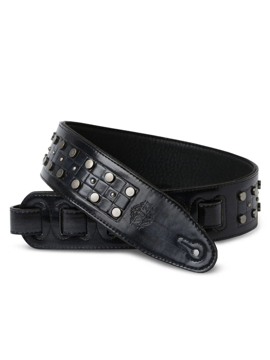 ISUZI DLX21-5 Black Garment Leather Guitar Strap