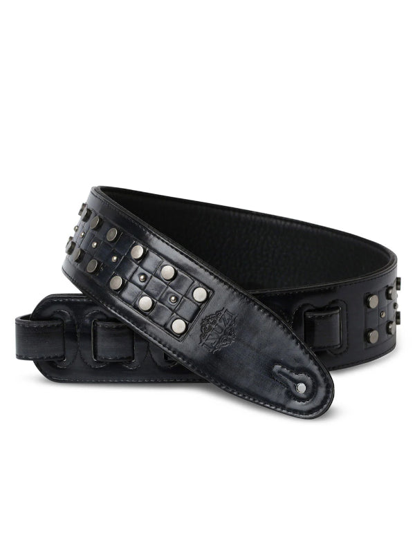 ISUZI DLX21-5 Black Garment Leather Guitar Strap