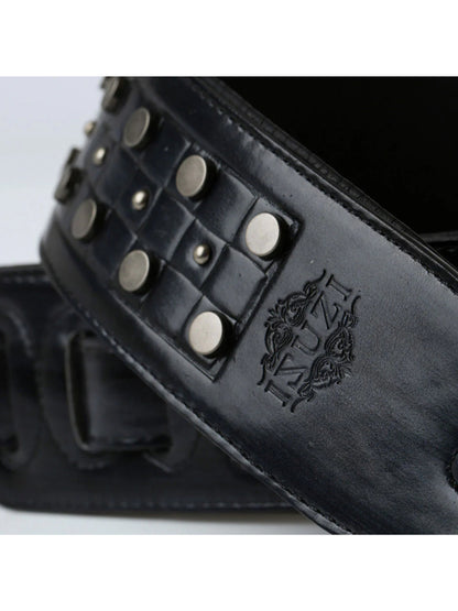 ISUZI DLX21-5 Black Garment Leather Guitar Strap
