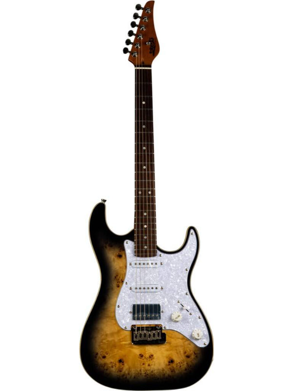 Jet JS450 Electric Guitar - Trans Brown (Spalted Top)