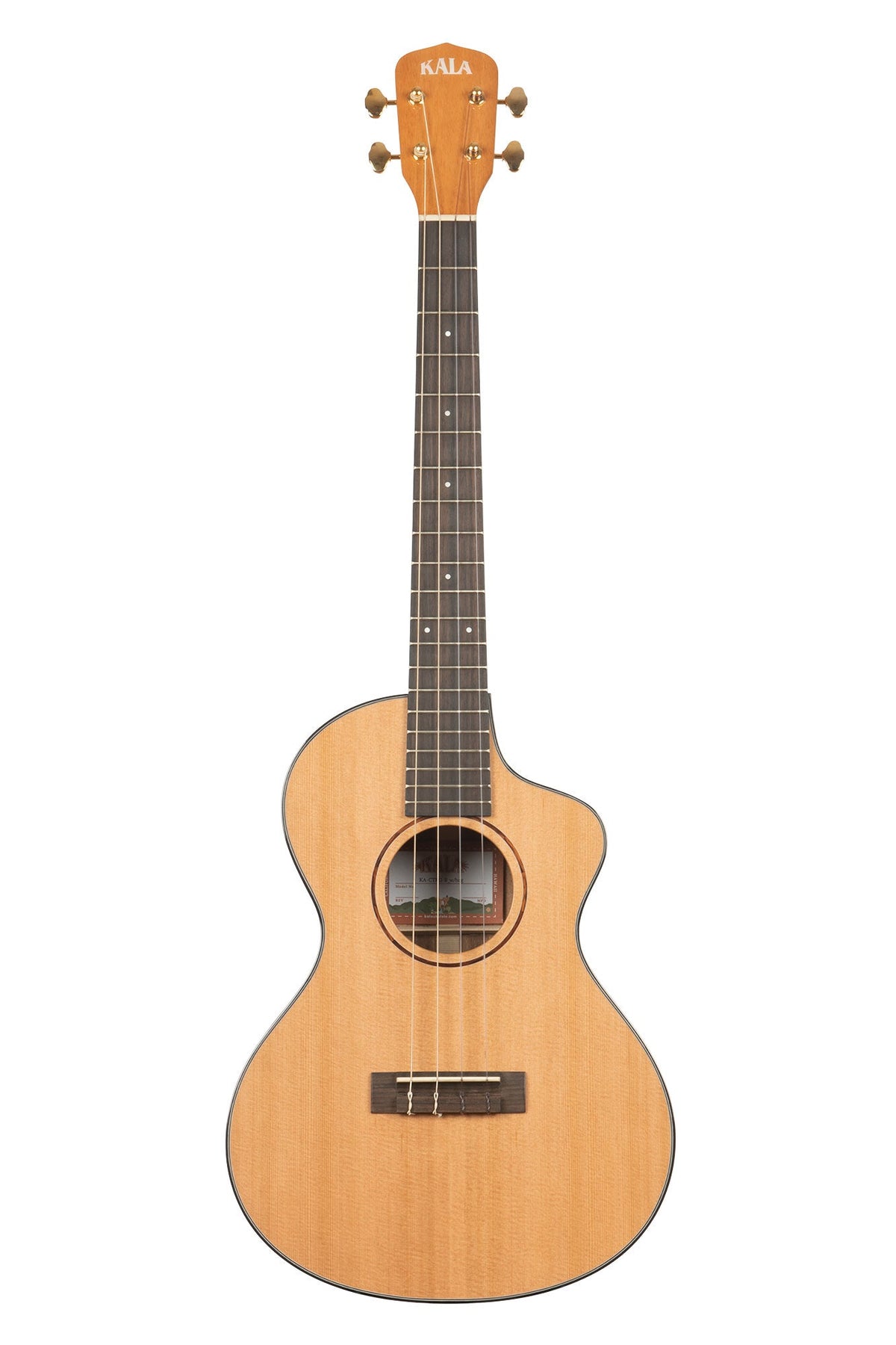Kala KA-CTRG-B Metropolitan All Solid Cedar Top Trembesi Baritone Cutaway Ukulele With Bag
