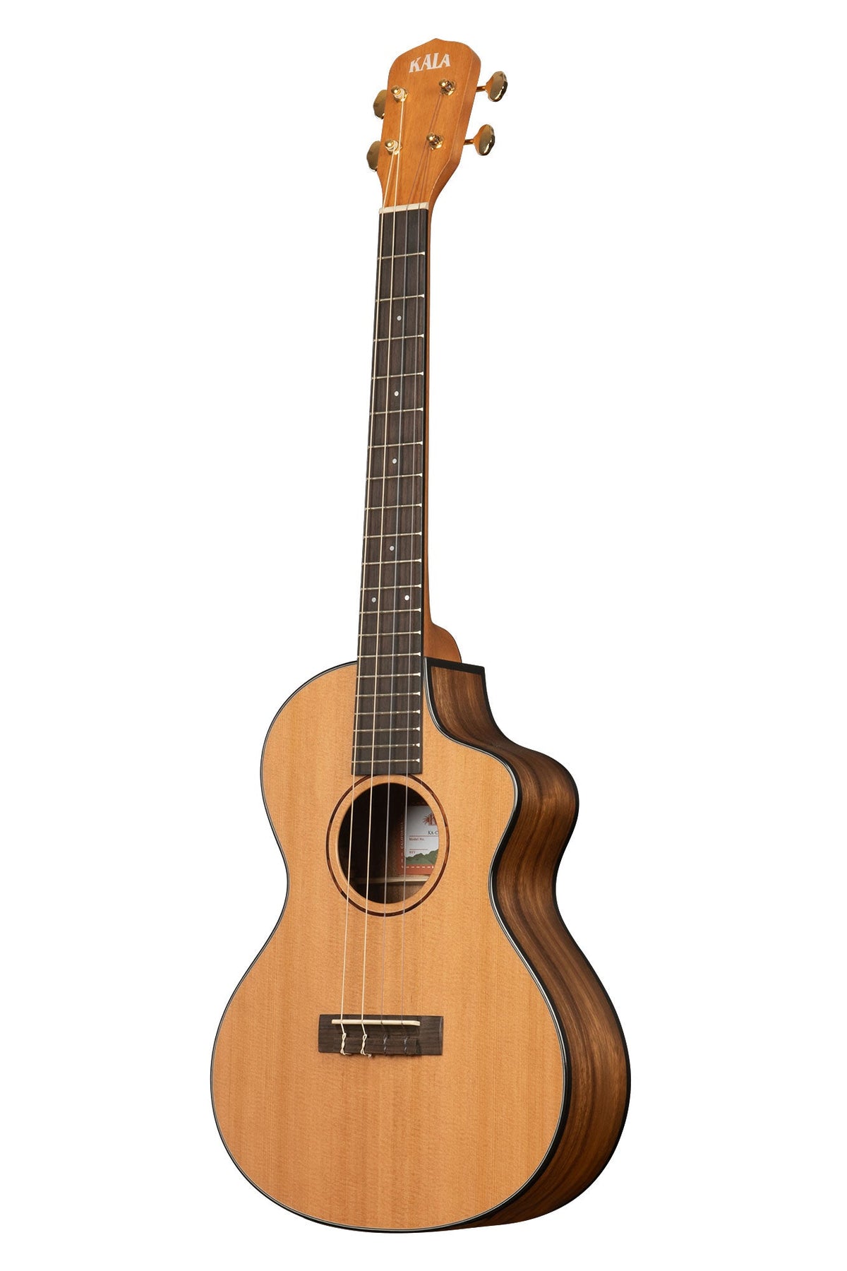 Kala KA-CTRG-B Metropolitan All Solid Cedar Top Trembesi Baritone Cutaway Ukulele With Bag